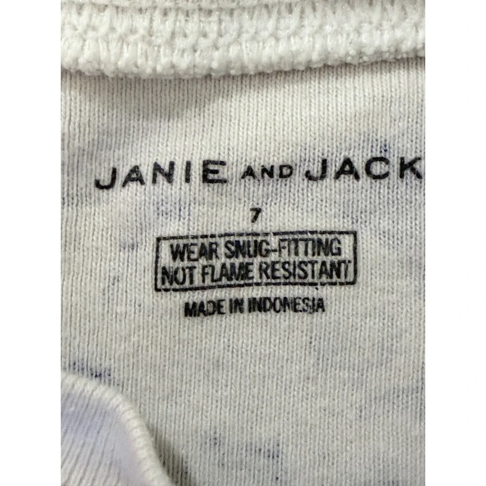 Janie and Jack Boys Blue White Whale Ocean Print Pajama Set 2pc Cotton Size 7